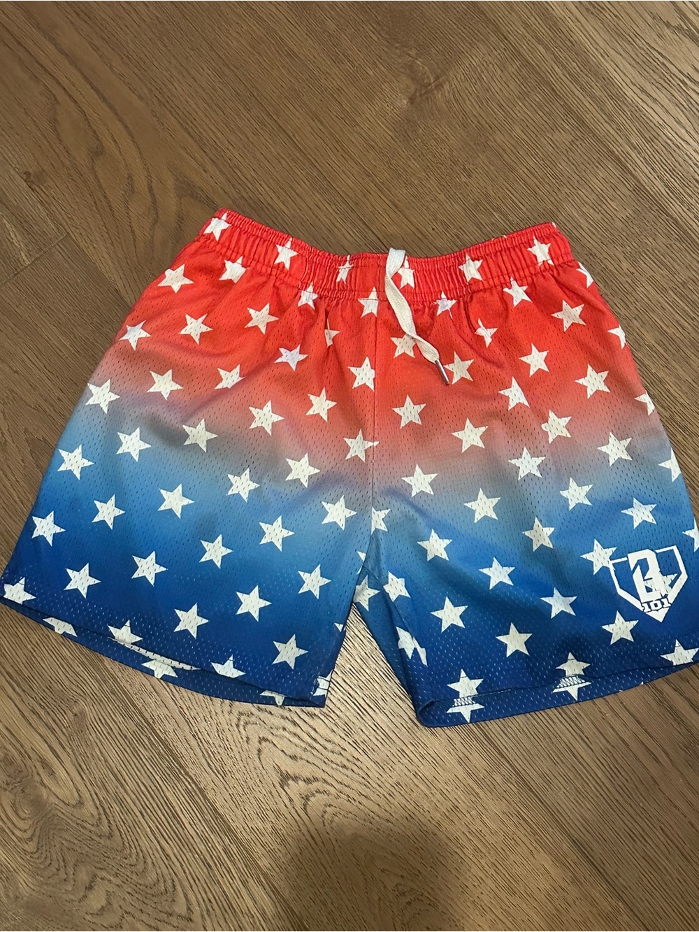 Kids Red & Blue Star Print Athletic Shorts